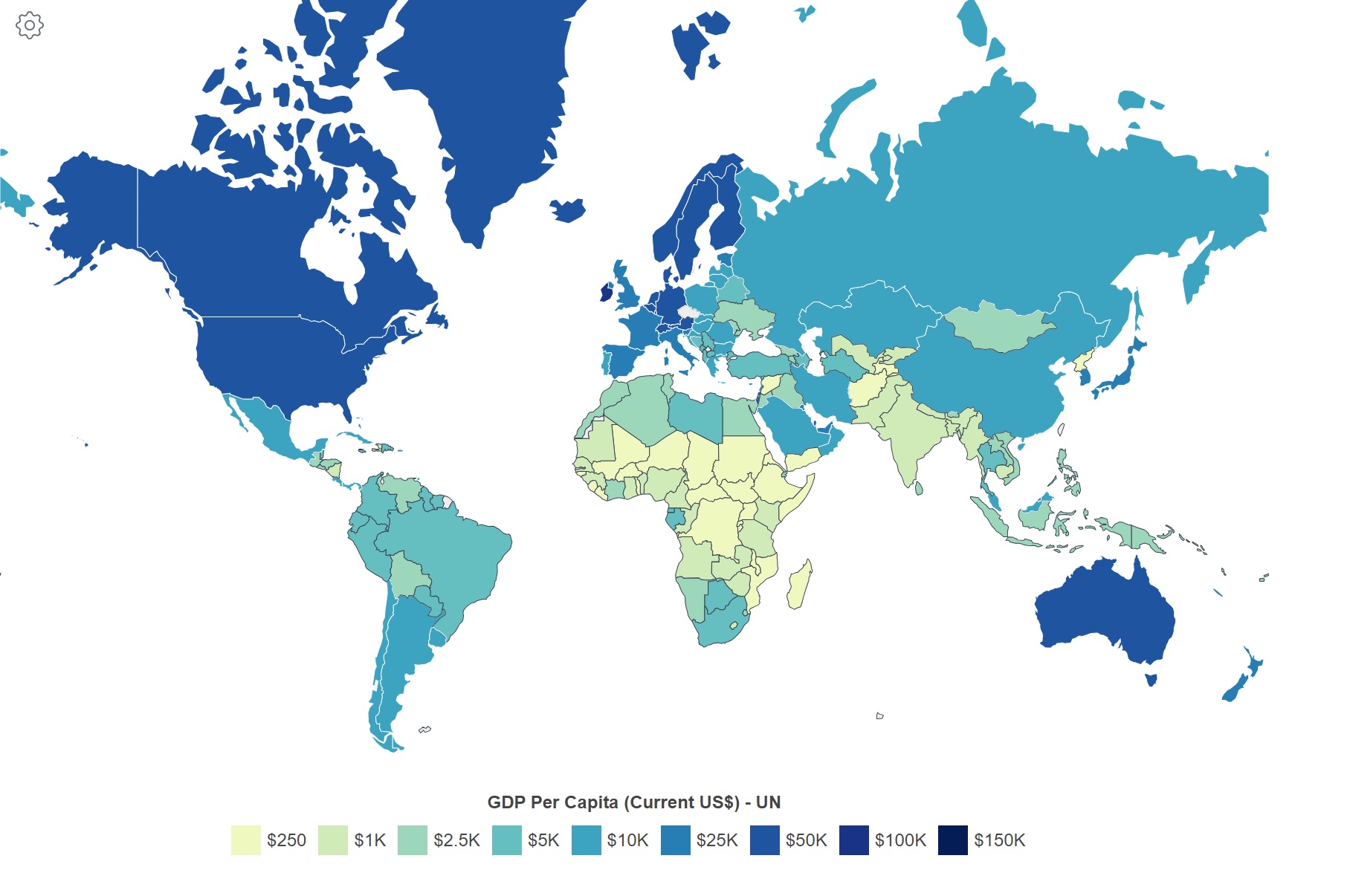 درآمد سرانه کشورهای مختلف جهان